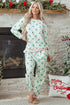Reindeer And Tree Print Striped Lounge Set