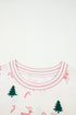 Reindeer And Tree Print Striped Lounge Set