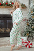Reindeer And Tree Print Striped Lounge Set