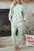 Reindeer And Tree Print Striped Lounge Set