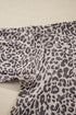 Relaxed Animal Print V Notch Pullover Sweatshirt