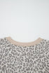 Relaxed Animal Print V Notch Pullover Sweatshirt
