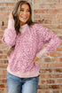 Relaxed Animal Print V Notch Pullover Sweatshirt