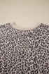 Relaxed Animal Print V Notch Pullover Sweatshirt