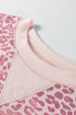 Relaxed Animal Print V Notch Pullover Sweatshirt