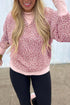 Relaxed Animal Print V Notch Pullover Sweatshirt