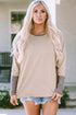 Relaxed Batwing Sleeve Cotton Blend Knit Top