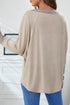 Relaxed Batwing Sleeve Cotton Blend Knit Top