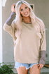 Relaxed Batwing Sleeve Cotton Blend Knit Top