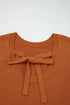 Relaxed Bishop Sleeve Ribbed Trim Knit Pullover Sweater
