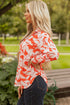 Relaxed Botanical Leaf Pattern Button Down Shirt