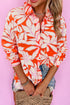 Relaxed Botanical Leaf Pattern Button Down Shirt