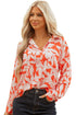 Relaxed Botanical Leaf Pattern Button Down Shirt