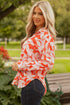 Relaxed Botanical Leaf Pattern Button Down Shirt