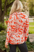 Relaxed Botanical Leaf Pattern Button Down Shirt