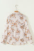 Relaxed Botanical Print Button Front Woven Shirt
