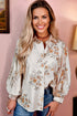 Relaxed Botanical Print Button Front Woven Shirt