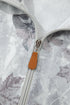 Relaxed Botanical Print Quarter Zip Knit Hoodie