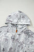 Relaxed Botanical Print Quarter Zip Knit Hoodie