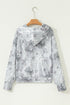 Relaxed Botanical Print Quarter Zip Knit Hoodie