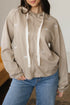 Relaxed Bow Pattern Zip Up Hooded Sweatshirt