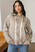 Relaxed Bow Pattern Zip Up Hooded Sweatshirt
