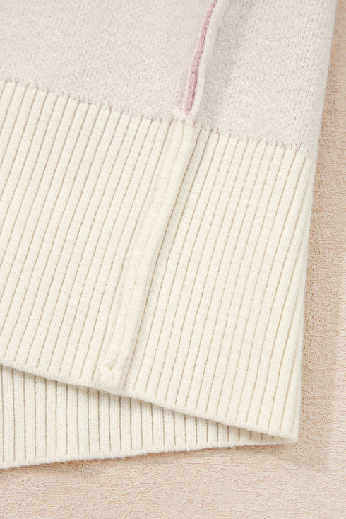 Relaxed Bow Print Drop Shoulder Soft Knit Pullover Sweater