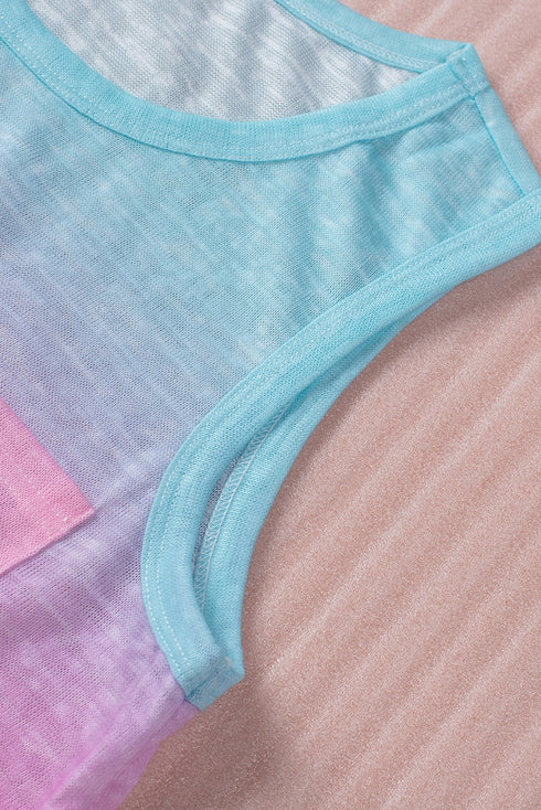 Relaxed Burnout Knit Pocket Sleeveless Tank Top