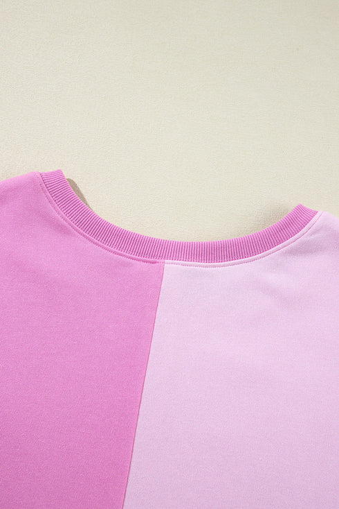 Relaxed Button Front Panel Design Pullover Sweatshirt