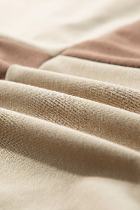 Relaxed Button Front Panel Design Pullover Sweatshirt