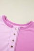 Relaxed Button Front Panel Design Pullover Sweatshirt