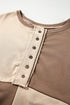 Relaxed Button Front Panel Design Pullover Sweatshirt