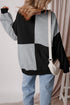 Relaxed Button Front Panel Design Pullover Sweatshirt