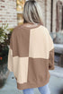 Relaxed Button Front Panel Design Pullover Sweatshirt