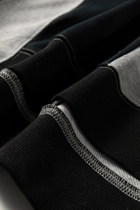 Relaxed Button Front Panel Design Pullover Sweatshirt