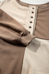 Relaxed Button Front Panel Design Pullover Sweatshirt