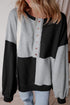 Relaxed Button Front Panel Design Pullover Sweatshirt