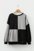 Relaxed Button Front Panel Design Pullover Sweatshirt