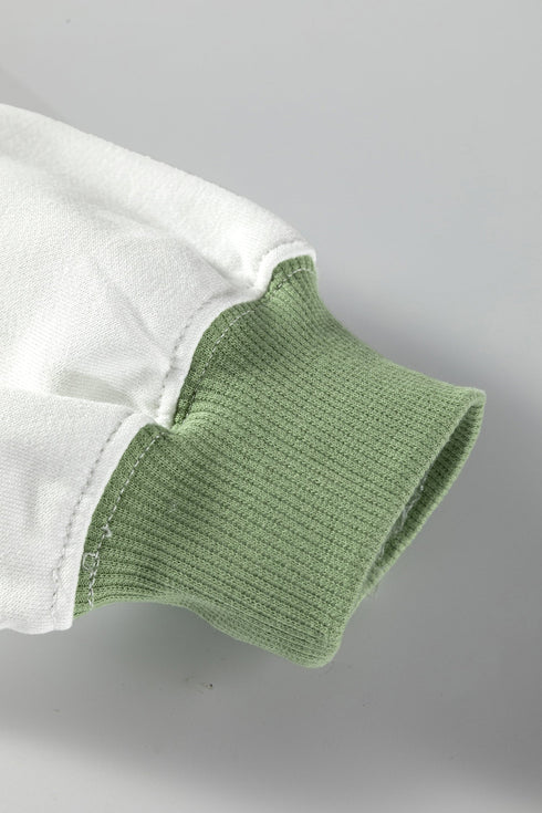 Relaxed Button Front Panel Design Pullover Sweatshirt