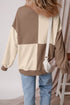 Relaxed Button Front Panel Design Pullover Sweatshirt