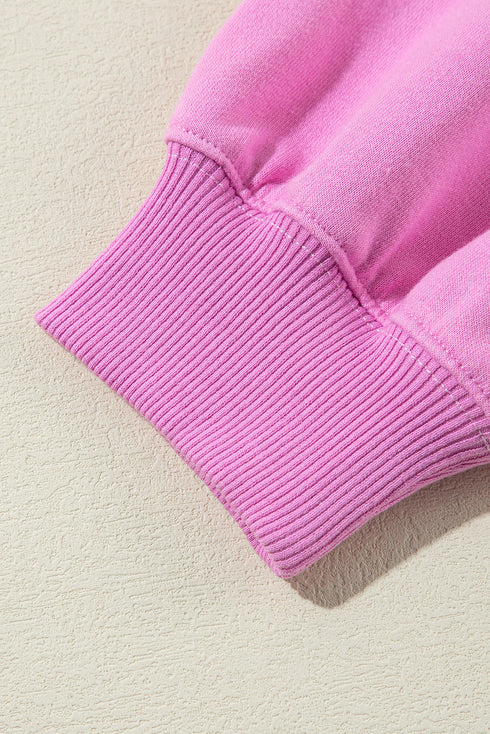 Relaxed Button Front Panel Design Pullover Sweatshirt