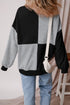 Relaxed Button Front Panel Design Pullover Sweatshirt