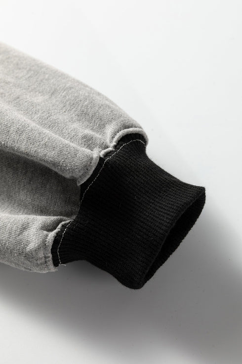 Relaxed Button Front Panel Design Pullover Sweatshirt