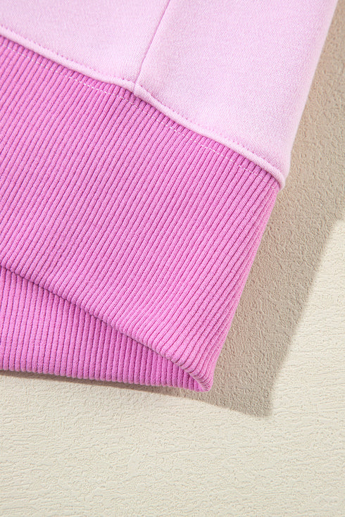 Relaxed Button Front Panel Design Pullover Sweatshirt