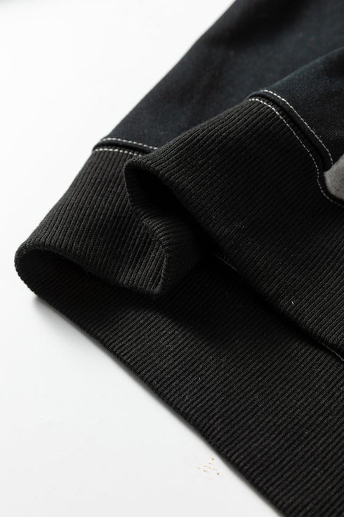 Relaxed Button Front Panel Design Pullover Sweatshirt