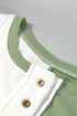 Relaxed Button Front Panel Design Pullover Sweatshirt