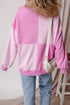 Relaxed Button Front Panel Design Pullover Sweatshirt