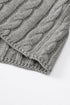 Relaxed Cable Knit Crew Neck Short Sleeve Sweater