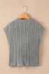 Relaxed Cable Knit Crew Neck Short Sleeve Sweater