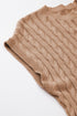Relaxed Cable Knit Crew Neck Short Sleeve Sweater